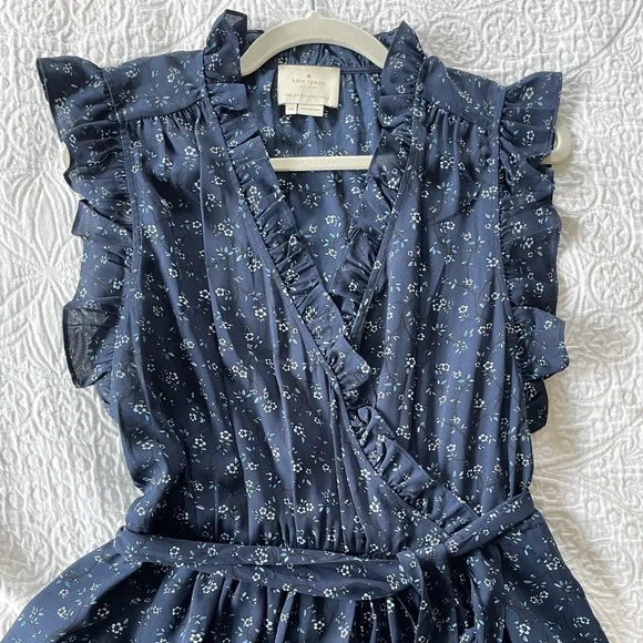 Kate Spade Out West Wild Rose Ruffle Wrap Dress 14. Excellent Condition. - Picture 2 of 8